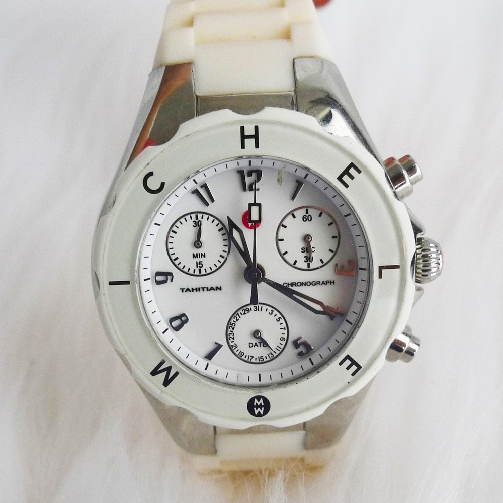 Michele Tahitian Jellybean Silicone Watch White